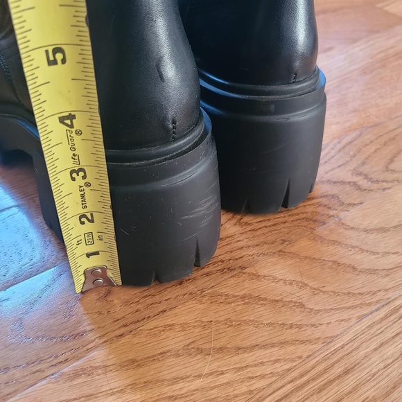 Steve Madden Black Studded Combat Boots size 9 zip lace up punk - Picture 6 of 16